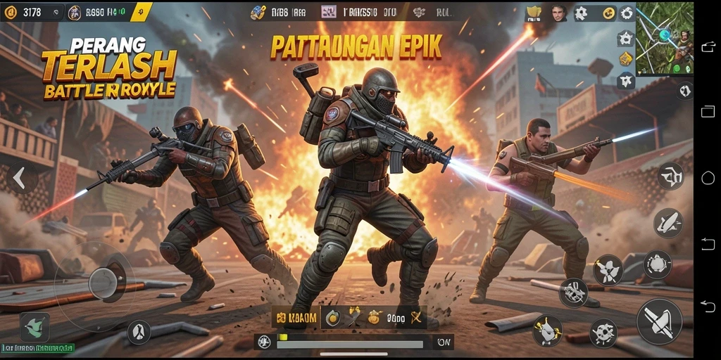 Screenshot utama 3178 dengan aksi bertarung Battle Royale yang mendebarkan.