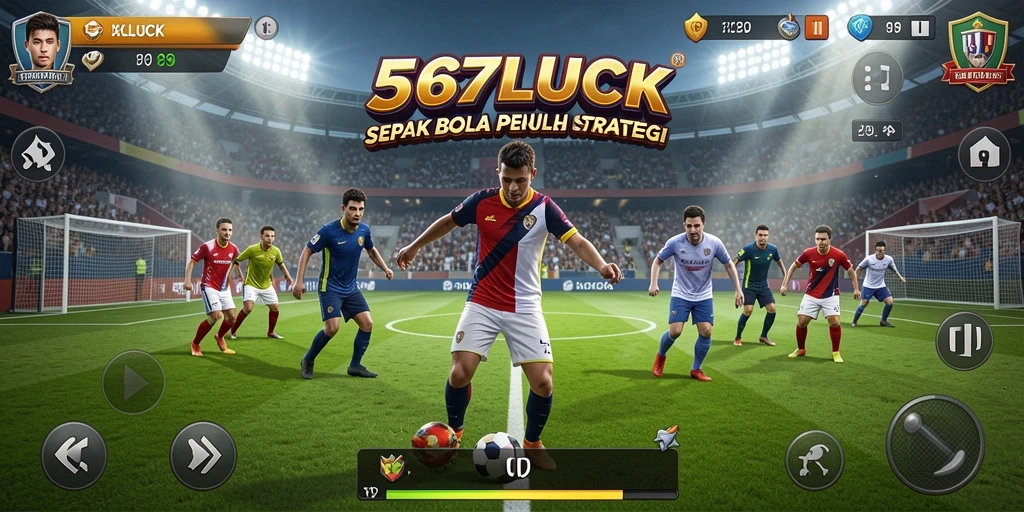 Tampilan gameplay yang seru dalam 567LUCK dengan aksi sepak bola yang mendebarkan.