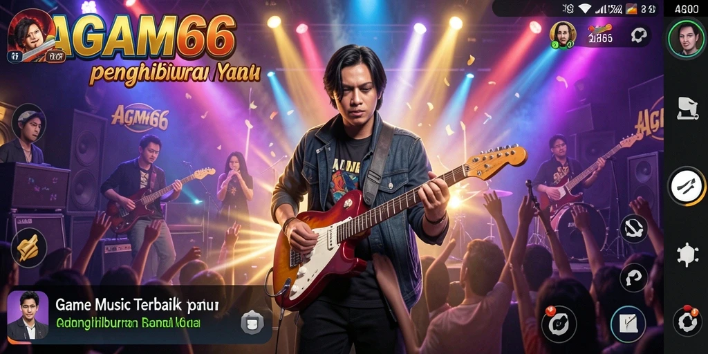 Screenshot utama AGAM66 menampilkan gameplay musik yang interaktif dan menghibur.