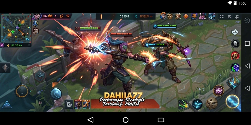 Tampilan gameplay menarik DAHLIA77 dengan aksi seru MOBA.