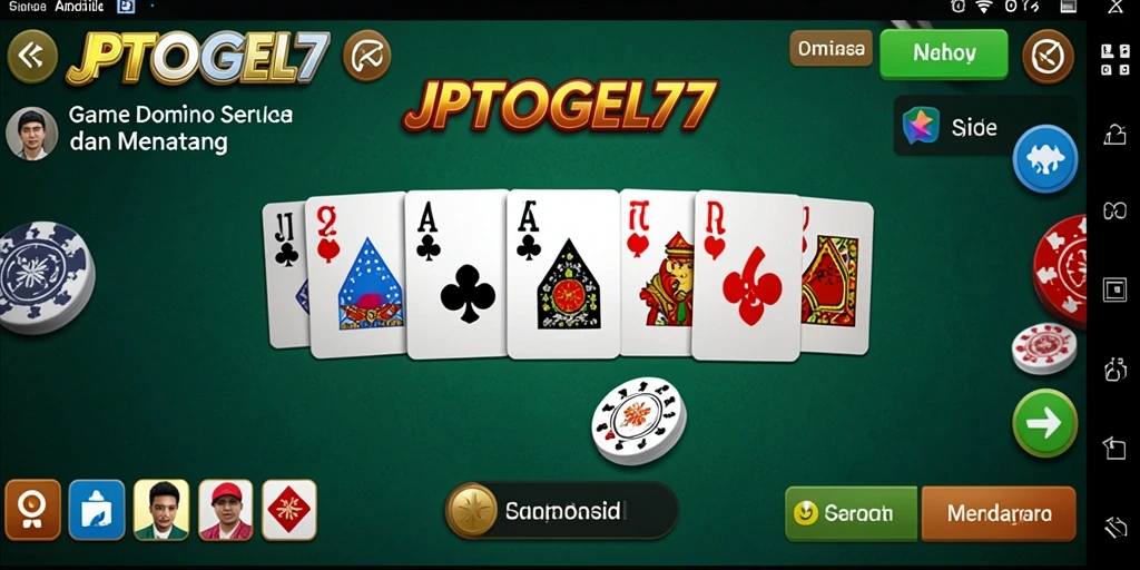 Screenshot gameplay JPTOGEL77 dengan grafik menawan saat bermain Domino.