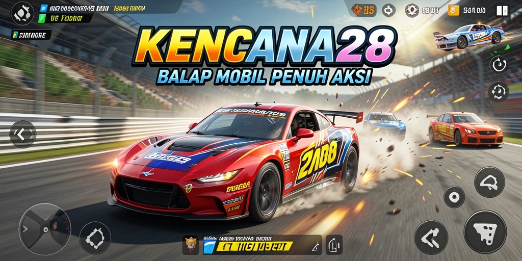 Screenshot gameplay KENCANA28 menampilkan aksi balapan yang mendebarkan.