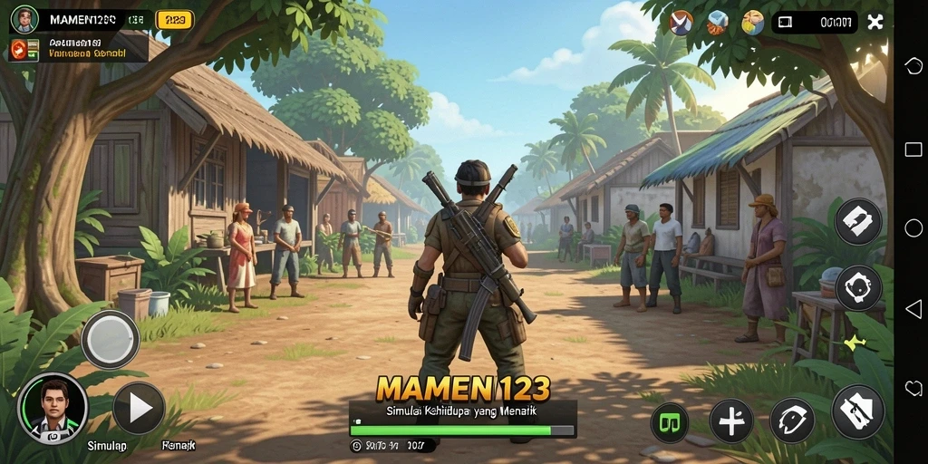 Gameplay MAMEN123 yang menarik dengan pilihan interaksi karakter.
