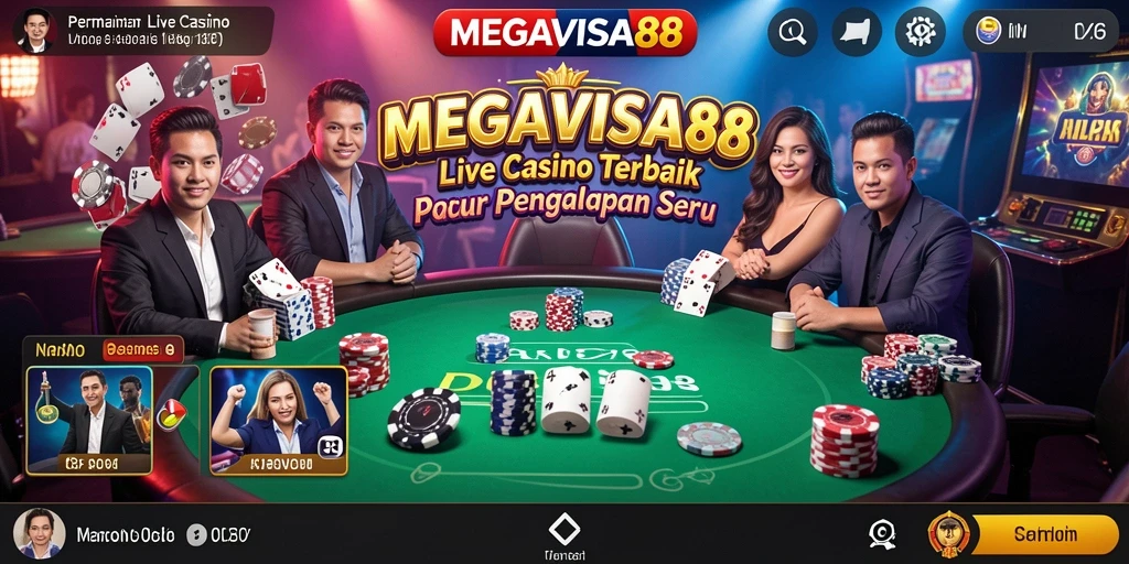 Tampilan gameplay Live Casino yang mendebarkan di MEGAVISA88.