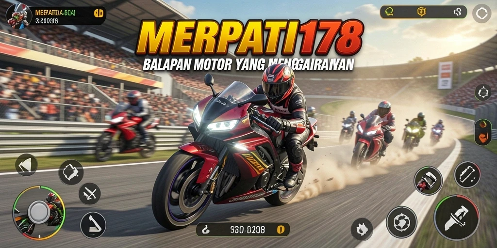 Gameplay seru MERPATI178 saat balapan motor.
