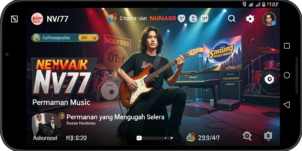 Screenshot NV77 menampilkan gameplay musik yang seru dan menarik.