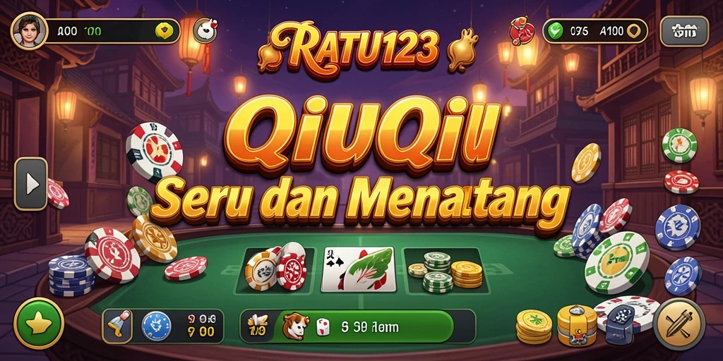 Tampilan gameplay seru dalam RATU123 saat bermain QiuQiu.