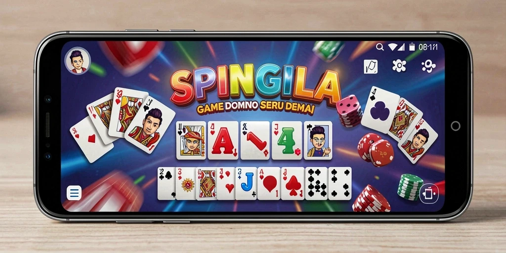 Tampilan menarik dari gameplay SPINGILA, permainan seru domino.