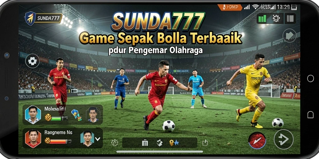 Tampilan gameplay seru dalam SUNDA777 yang menggambarkan sepak bola.