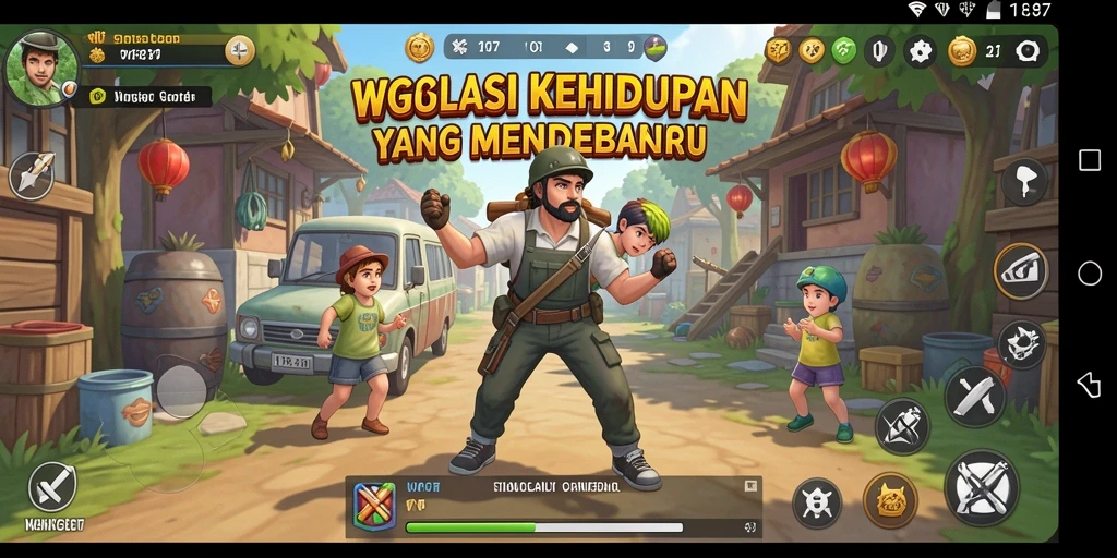 Tampilan gameplay WG87 menunjukkan karakter yang berinteraksi di dunia simulasi.